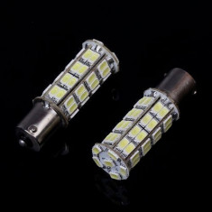 Bec Auto 1156 BA15S 54-LED 5630 SMD Auto Pure White 12V R5W foto