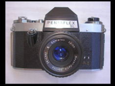 Aparat foto cu film Pentaflex+obiectiv Meyer 2,8/50 mm+toc foto