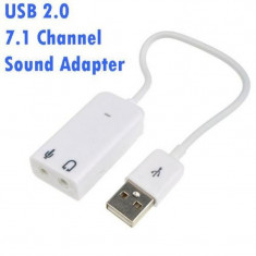 Placa de sunet pe USB 2.0 Virtual 7.1 Channel Audio 3D Sound Card Adapter With Cable line #2 foto