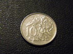 Trinidad Tobago 10 cents (centi) 2005 lucioasa foto