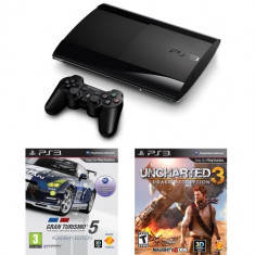 CONSOLA SONY PS3 SLIM AND LITE 500GB + JOC GT5 ACADEMY SI UNCHARTED 3 - SO-9285731 foto