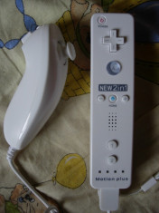 set nunchuk si maneta controller wii remote cu motion plus -noi foto