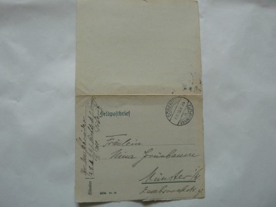 GERMANIA , DEUSCHES REICH - 1916 - scrisoare militara foto