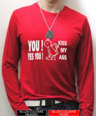 Bluza Tricou STREET FASHION - KISS MY ASS - rosu UNISEX ! foto