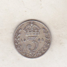 bnk mnd Anglia Marea Britanie 3 pence 1921 argint