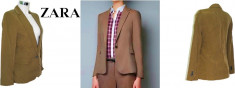 ZARA WOMAN TAUPE CAMEL CLASSIC BLAZER. Marime S. Magazin Outlet. Produse noi de firma originale, REDUSE! foto