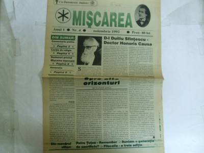 Miscarea Publicatie a Noii Generatii An I Nr. 4 Noiembrie 1992 Mircea Vulcanescu Generatie foto