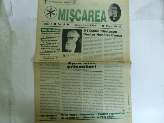 Miscarea Publicatie a Noii Generatii An I Nr. 4 Noiembrie 1992 Mircea Vulcanescu Generatie
