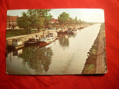Ilustrata Timisoara -Canalul Bega cu nave 1963 , circulata foto