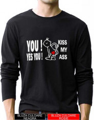 Bluza Tricou STREET FASHION - KISS MY ASS - negru UNISEX ! foto