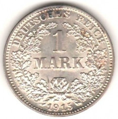 SV * Germania 1 MARK 1915 G 5,55 grame ARGINT .900 , stare foarte buna + luciu monetarie foto