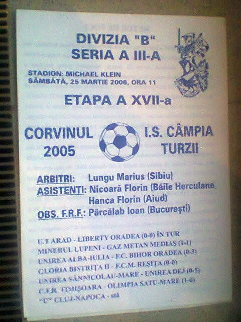 Corvinul 2005 Hunedoara-IS Campia Turzii (25 martie 2006)