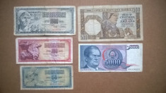 Set 5 bancnote Straine V foto