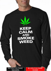 Bluza Tricou STREET FASHION - KEEP CALM AND SMOKE WEED - negru UNISEX ! foto