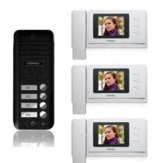 Kit Videointerfon color pentru 3 familii Commax CNM-3F(9912) foto