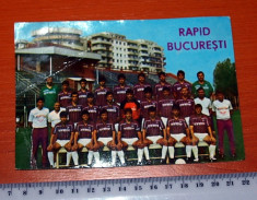 CARTE POSTALA FOTBAL - RAPID BUCURESTI - PROGRAMUL TURULUI DIVIZIEI B 1989-90 foto