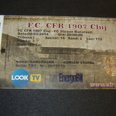 Bilet Fotbal meci CFR 1907 CLUJ - FC STEAUA BUCURESTI neindoit 08.03.2014