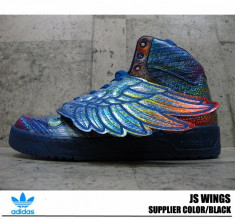 Adidasi Adidas ObyO JS Jeremy Scott Wings Rainbow Hologram , Originali, Noi in Cutie foto