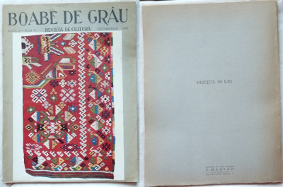 Boabe de grau ; Revista de cultura , Octombrie 1930 , an 1 , Liga Culturala , Cartea Romaneasca , Gradina Botanica din Cluj foto