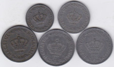 2) Serie COMPLETA monede zinc 1941-1944: 2 lei 1941 5 lei 1942 si 20 lei 1942 1943 1944 foto