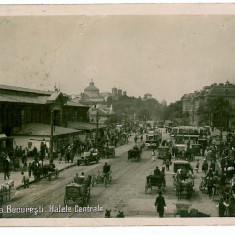 1040 - BUCURESTI, Halele Centrale, Market - old postcard, real PHOTO used 1931