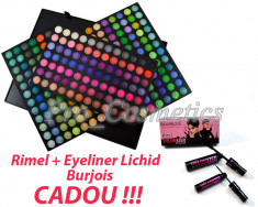 Trusa machiaj profesionala farduri 252 culori MAC trusa farduri mate sidefate pigmentate rezistente + CADOU Set rimel + eyeliner tus de ochi Bourjois foto