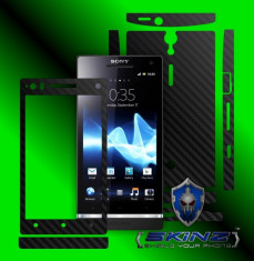 SONY ERICSSON XPERIA S, ARC HD, NOZOMI LT26i - Folie Carbon SKINZ kit full body,Protectie totala telefon,ecran,spate,carcasa,husa tip skin foto