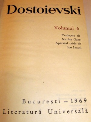 DOSTOIEVSKI - Volumul 6 foto