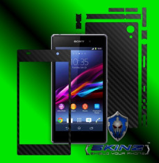 SONY XPERIA Z1 Honami - Folie Carbon SKINZ kit full body,Protectie totala telefon profesionala,ecran,spate,carcasa,husa tip skin foto