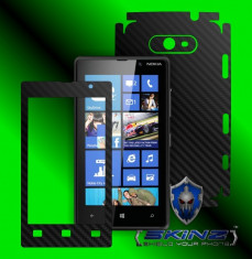 NOKIA LUMIA 820 - Folie Carbon SKINZ kit full body,Protectie totala telefon profesionala,ecran,spate,carcasa,husa tip skin foto