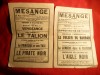 2 Programe Cinema Mesange 1930 cu Rudolf Valentino , Lon Chaney, s.a.