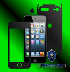 APPLE IPOD TOUCH 5 - Folie Carbon SKINZ kit full body,Protectie totala telefon profesionala,ecran,spate,carcasa,husa tip skin foto