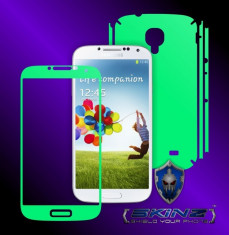 SAMSUNG I9500 I9505 GALAXY S4 - Folie Fosforescenta GLOW SKINZ kit full body,Protectie totala telefon profesionala,ecran,spate,carcasa,husa tip skin foto