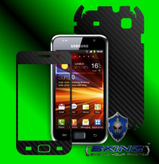 SAMSUNG GALAXY S I9000 - Folie Carbon SKINZ kit full body,Protectie totala telefon profesionala,ecran,spate,carcasa,husa tip skin foto