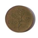 ITALIA 20 LIRE 1958, 3.60 g., Aluminum-Bronze, 21.25 mm **, Europa