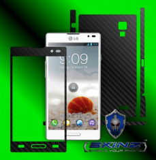 LG OPTIMUS L9 P760 P765 P768 - Folie Carbon SKINZ kit full body,Protectie totala telefon profesionala,ecran,spate,carcasa,husa tip skin foto