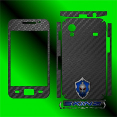 SAMSUNG GALAXY ACE LA FLEUR S5838 - Folie Carbon SKINZ kit full body,Protectie totala telefon profesionala,ecran,spate,carcasa,husa tip skin foto