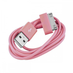 Cablu USB Apple iPod Nano Classic Touch iPhone 2G 3G 3GS 4 4S Pink foto