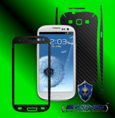 SAMSUNG GALAXY S3 I9300 - Folie Carbon SKINZ kit full body,Protectie totala telefon profesionala,ecran,spate,carcasa,husa tip skin foto