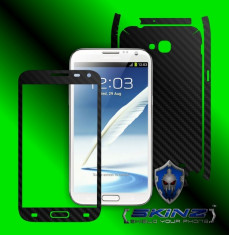 SAMSUNG GALAXY NOTE 2 II N7100 - Folie Carbon SKINZ kit full body,Protectie totala telefon profesionala,ecran,spate,carcasa,husa tip skin foto