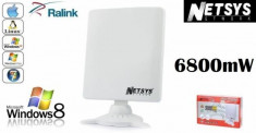 Adaptor Wifi Wireless Netsys 9000WN 6800mW 98dbi 1m Cablu USB foto