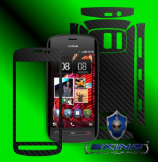 NOKIA 808 PUREVIEW - Folie Carbon SKINZ kit full body,Protectie totala telefon profesionala,ecran,spate,carcasa,husa tip skin foto