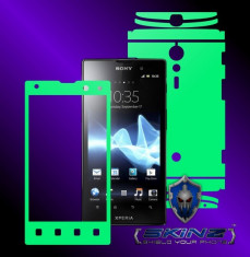 SONY XPERIA ION LT28h - Folie Fosforescenta GLOW SKINZ kit full body,Protectie totala telefon profesionala,ecran,spate,carcasa,husa tip skin foto