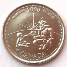 CANADA 25 CENTS CENTI 2000 JUBILIAR, Nickel, Wisdom ** foto