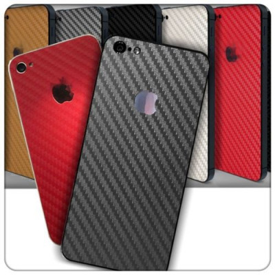 Colant sticker model carbon rosu iphone 5 + folie protectie ecran + cablu date + expediere gratuita Posta - sell by Phonica foto