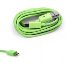 Cablu micro USB Samsung Galaxy S2 S3 S4 Note HTC Green foto