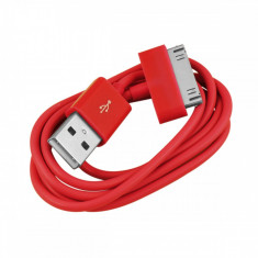 Cablu USB Apple iPod Nano Classic Touch iPhone 2G 3G 3GS 4 4S Red foto