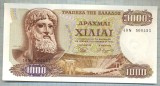 37 BANCNOTA - GRECIA - 1000 DRACHMAI - anul 1970 -SERIA 500453 -starea care se vede