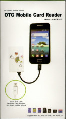 Cititor de carduri pentru mobil OTG S-MCR517 OTG mobile card reader microUSB - NOU foto