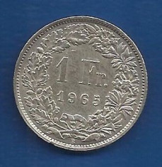 ELVETIA 1 FRANC 1965 moneda Argint foto